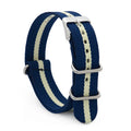Nato-Style Nylon Watchbands Blue Cream