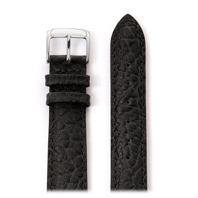 Men's Heavy Texture Buffalo Grain Watchband Black