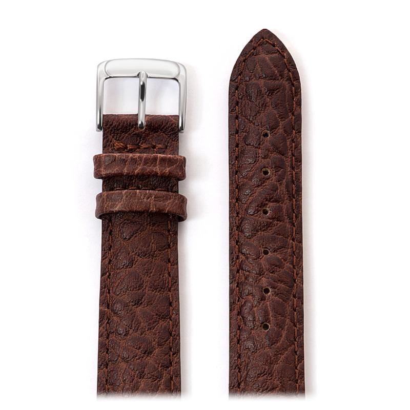 Men's Heavy Texture Buffalo Grain Watchband Brown