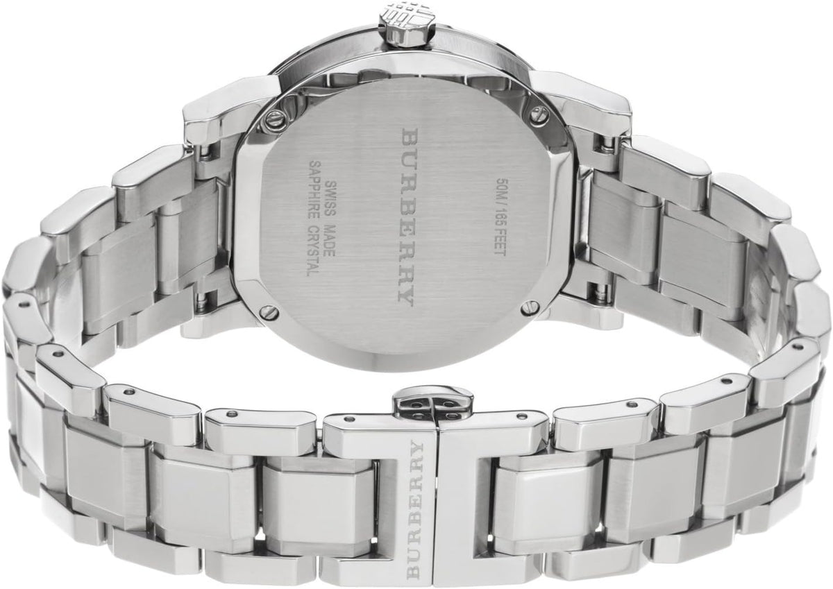 Burberry Ladies Check Stamped Silver Bu9100