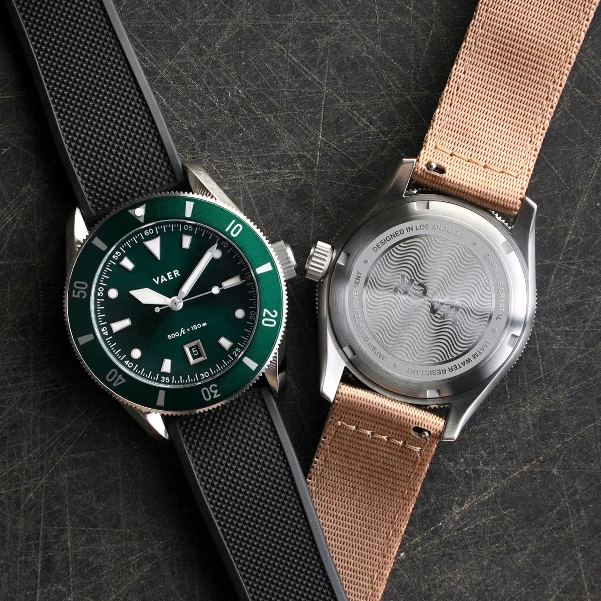 Vaer: DS2 Meridian Green - Quartz 39mm (Khaki Strap)