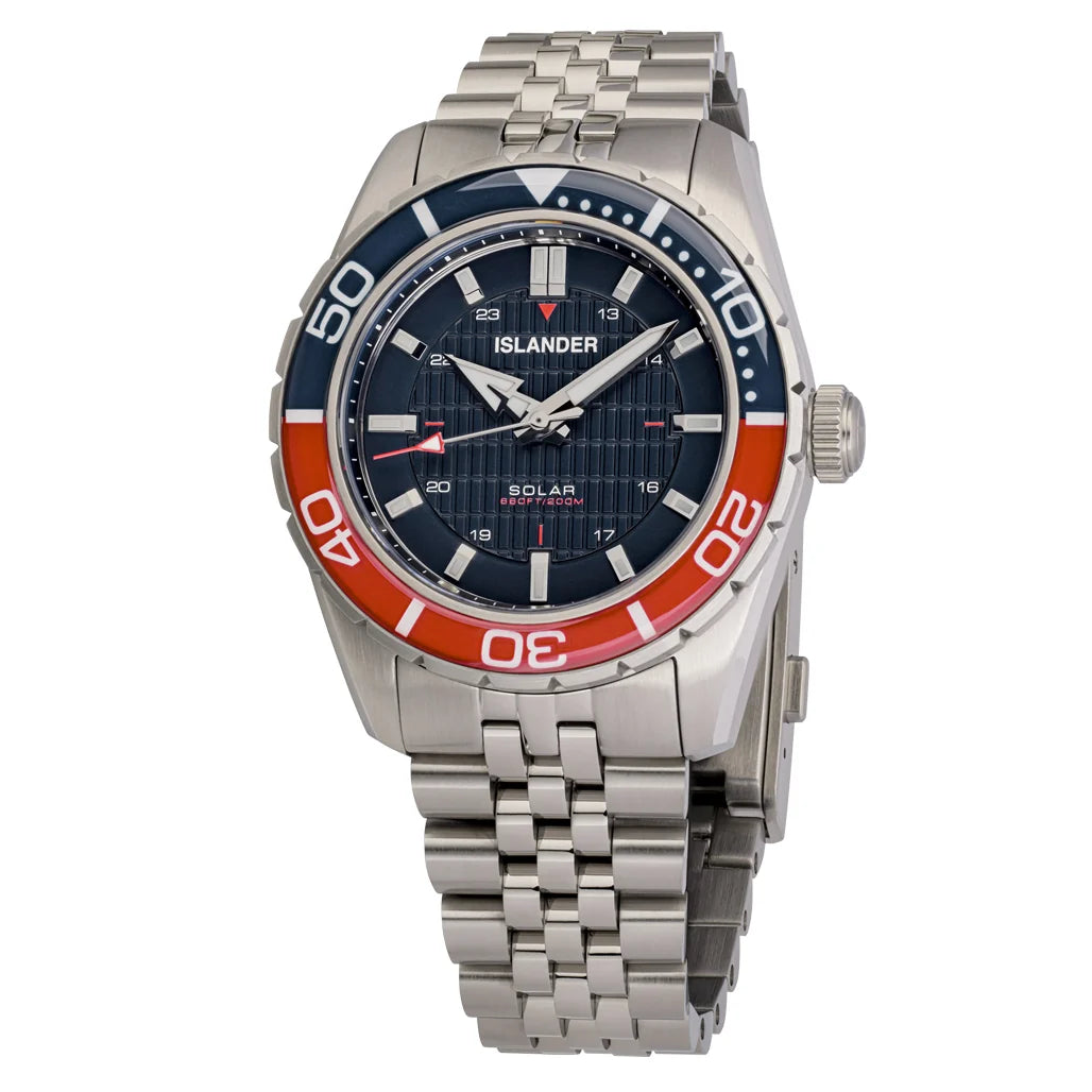 Islander: Saltaire 38mm Solar Dive Watch with Blue Dial #ISL-357