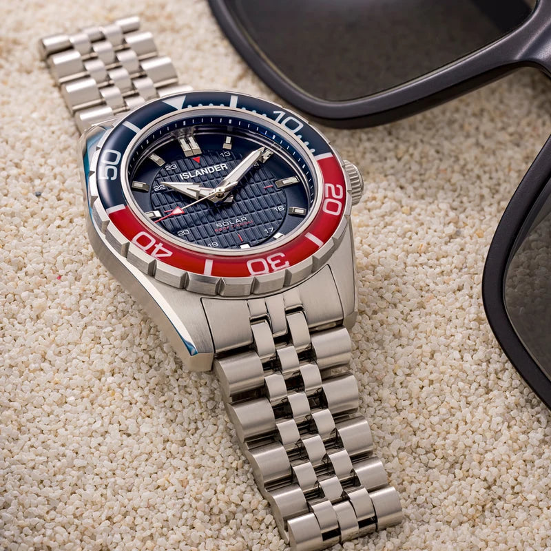 Islander: Saltaire 38mm Solar Dive Watch with Blue Dial #ISL-357