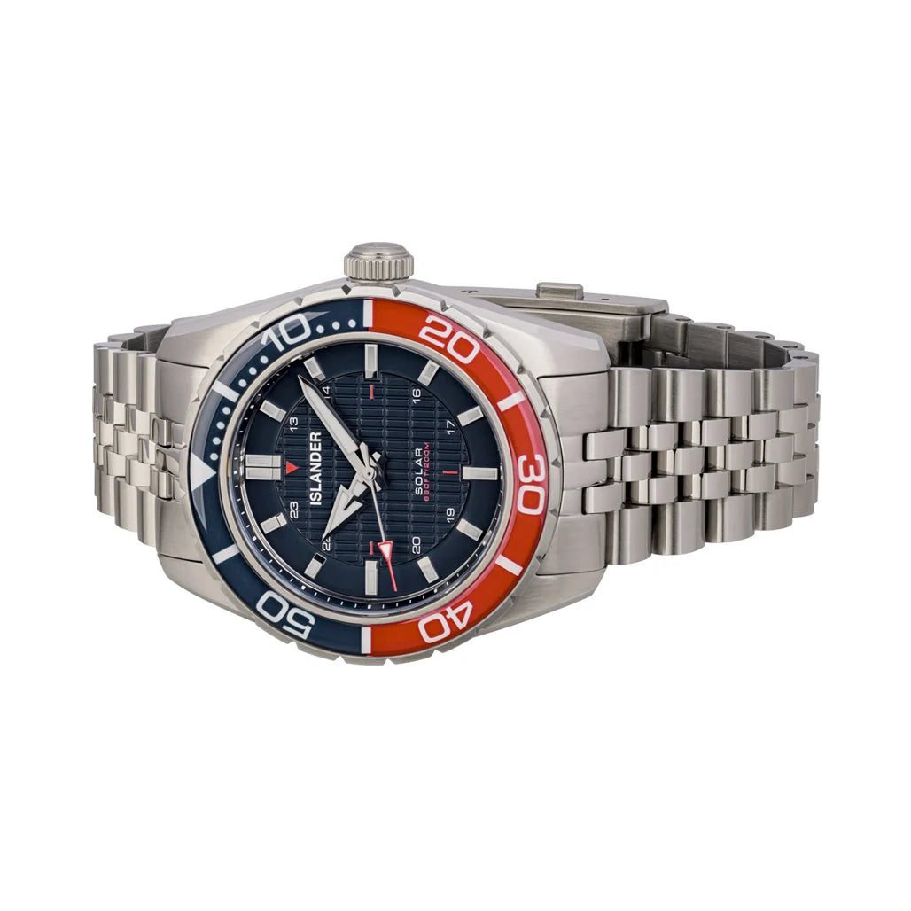 Islander: Saltaire 38mm Solar Dive Watch with Blue Dial #ISL-357