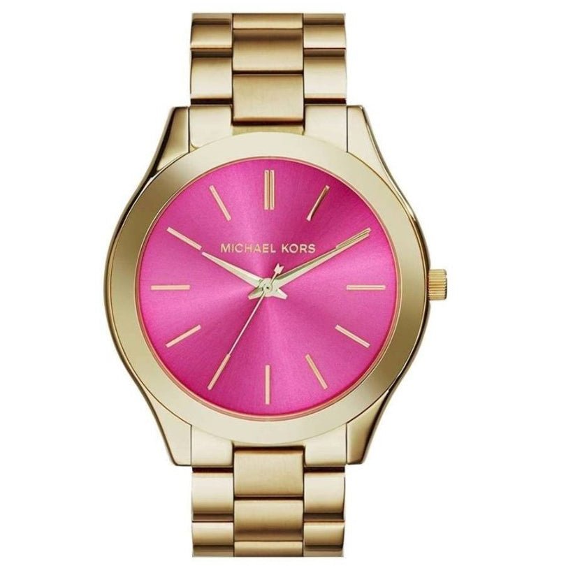 Michael Kors Mk3264 Ladies Slim Runway Gold Pink