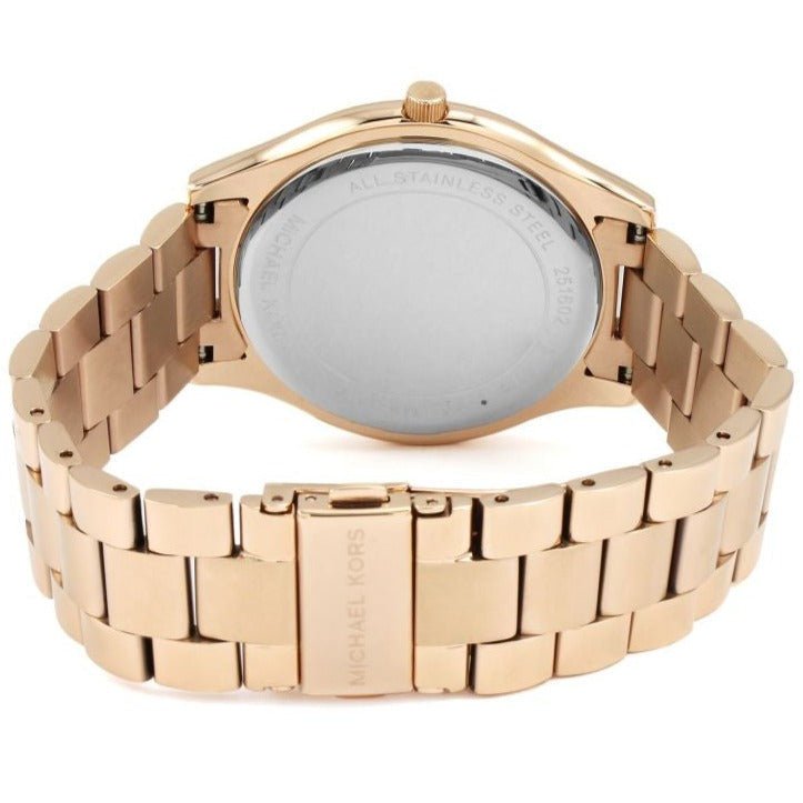 Michael Kors Mk3494 Ladies Slim Runway Rose Gold Dark Blue