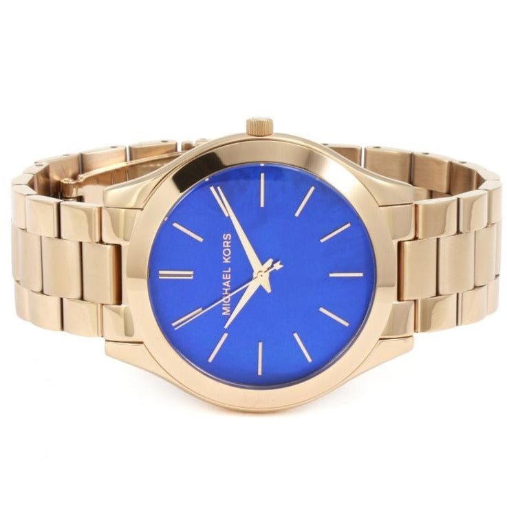 Michael Kors Mk3494 Ladies Slim Runway Rose Gold Dark Blue