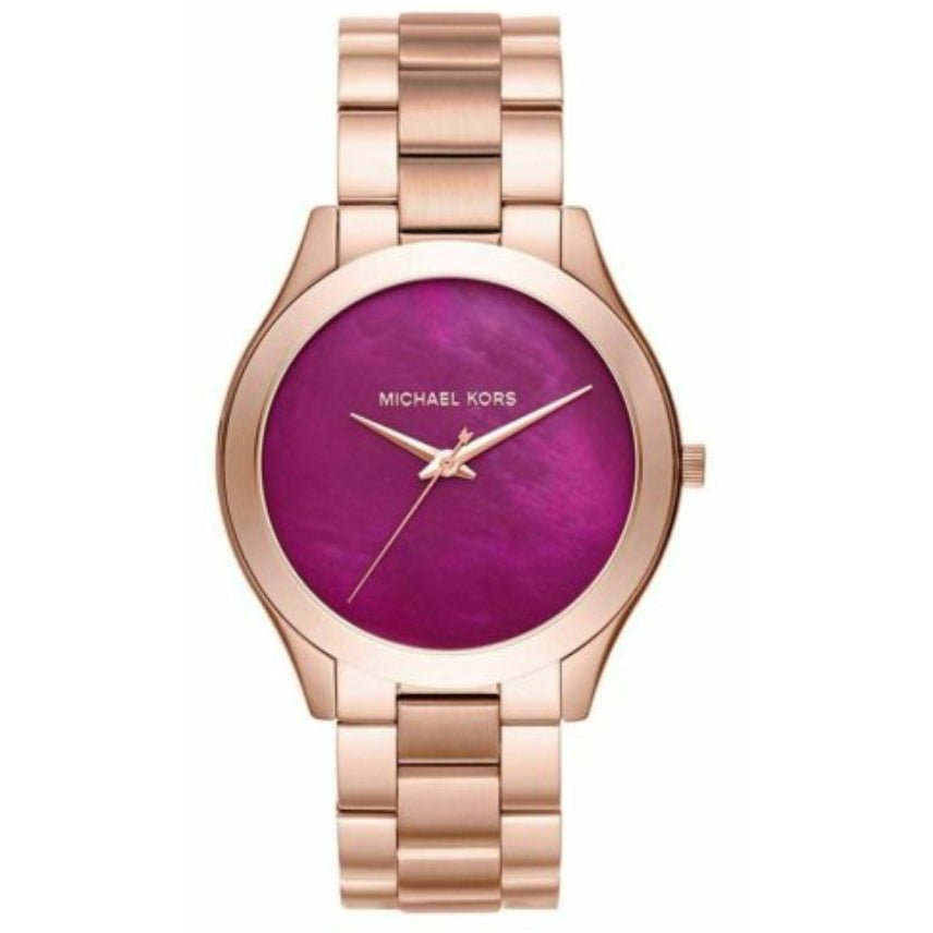Michael Kors Mk3550 Ladies Slim Runway Rose Gold Plum
