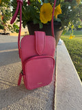 Fossil Teagan Pink Leather Crossbody Bag