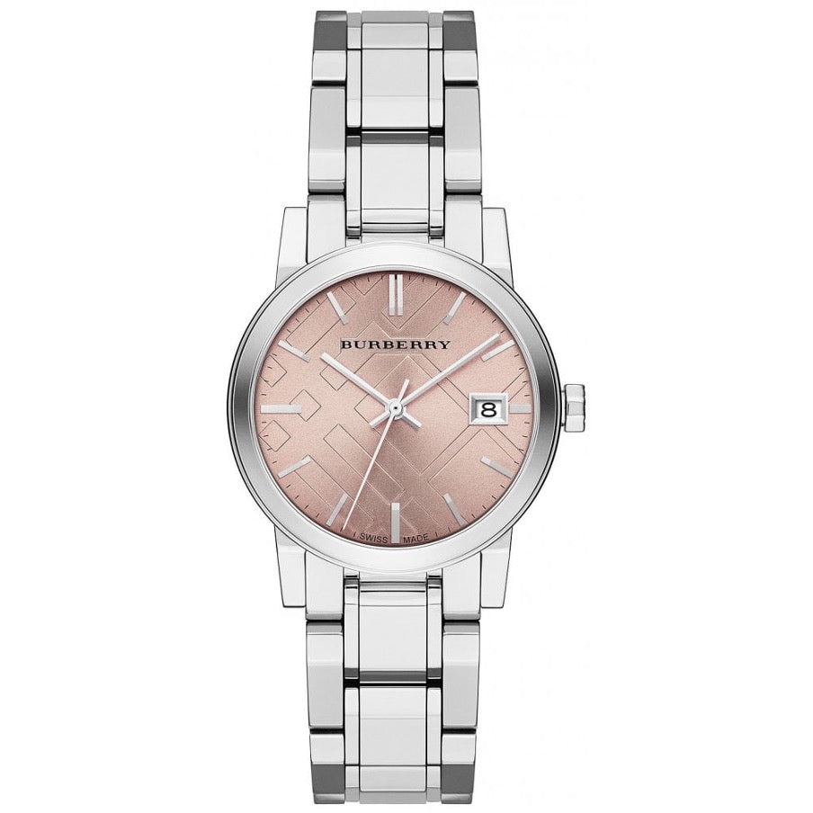 Burberry Ladies Check Stamped Pink Bu9124