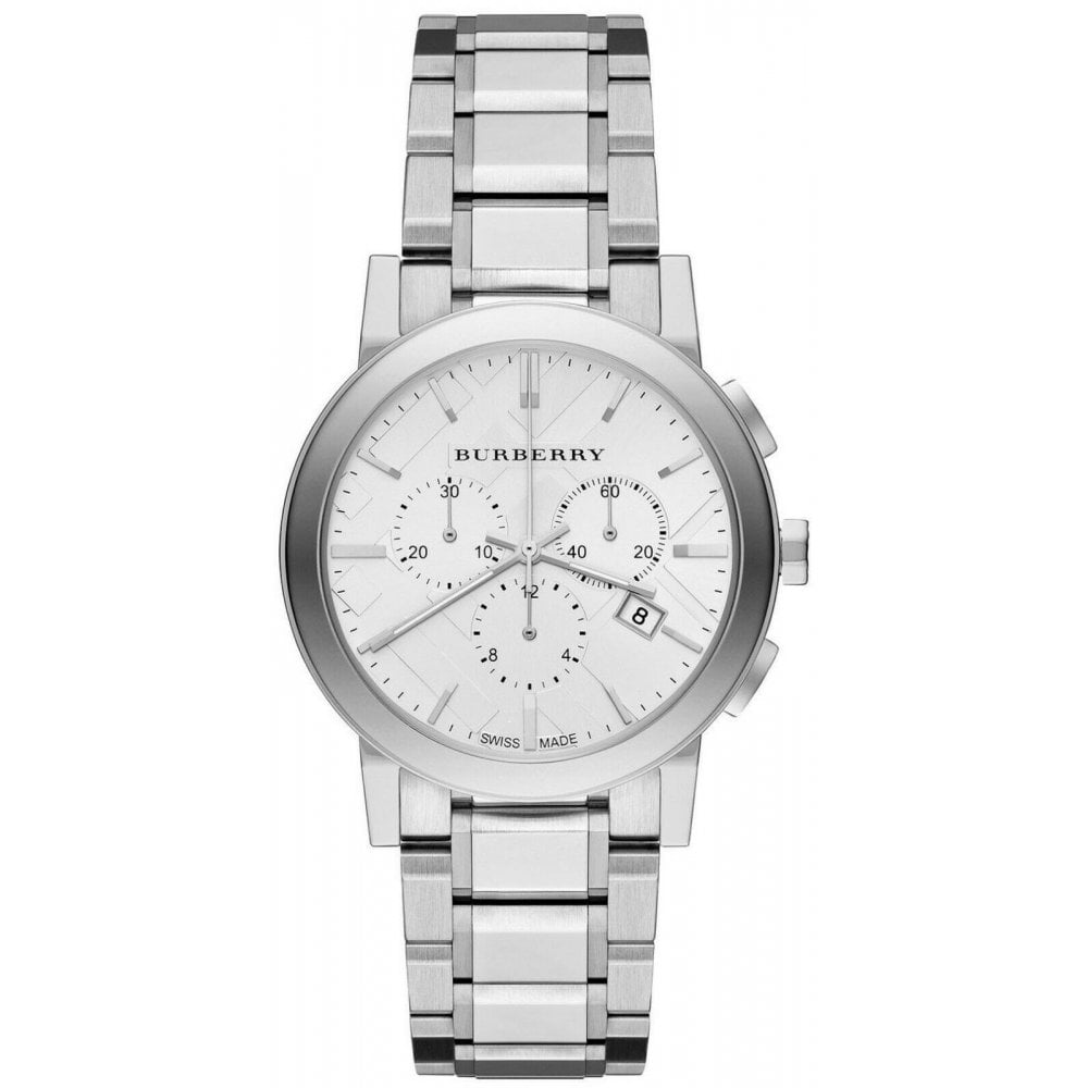 Burberry Ladies Chronograph Silver Bu9750