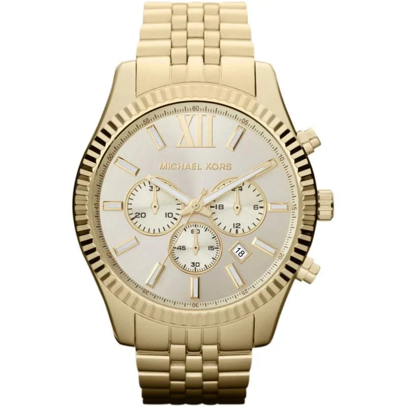 Michael Kors Mens Chronograph Lexington 45mm Gold Mk8281