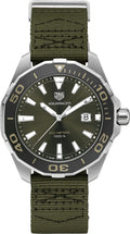 Tag Heuer Aquaracer Black Dial Khaki Green Nato Strap